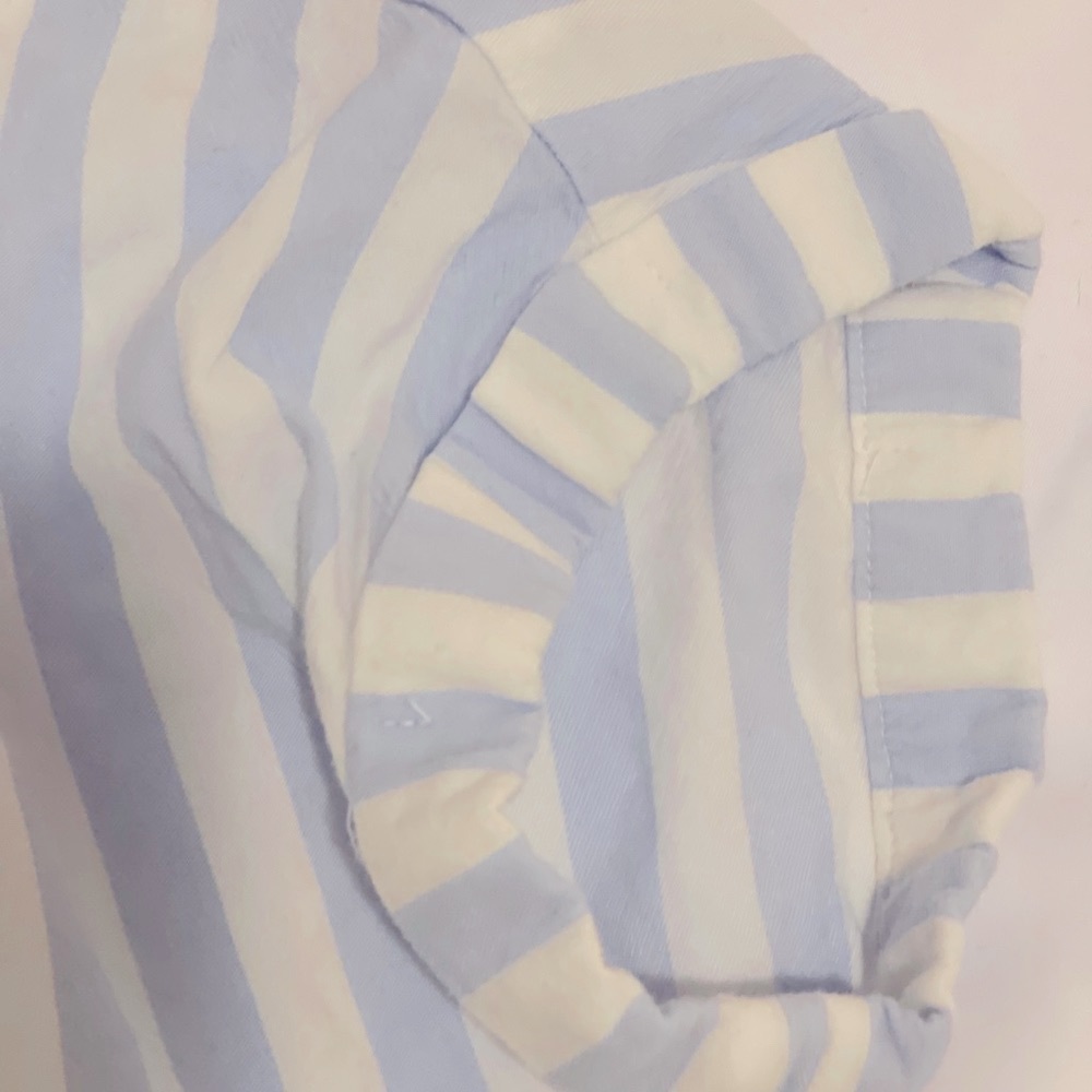 Pale blue striped solid cotton button down - Picture 5 of 6